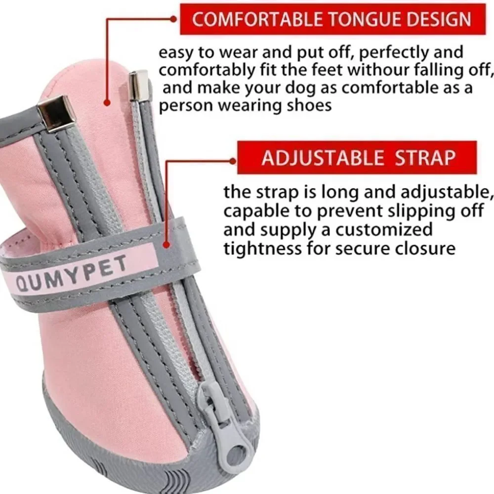 Dog Shoes for Small Dogs Paw Protectors‎ snow Hot Pavement Waterproof size 2